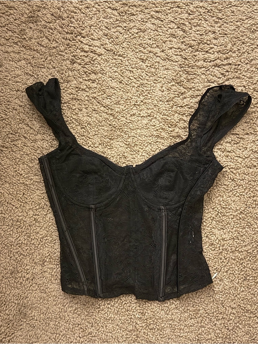 Black Lace Bustier Corset Top